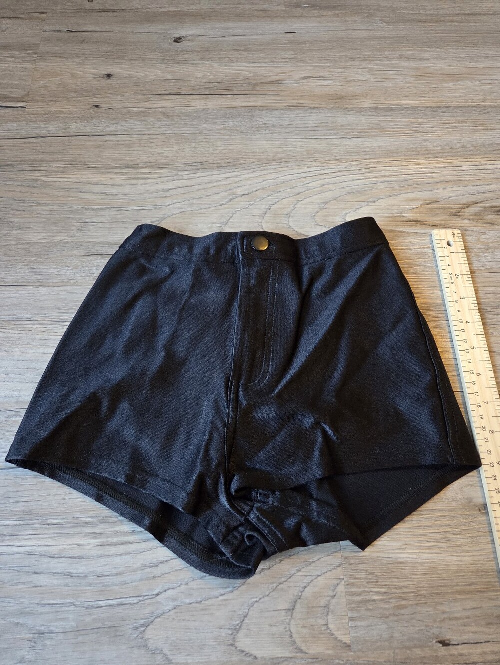 American Apparel Black High-Waisted Nylon Shorts Casual Chic Minimalist Y2k Edgy